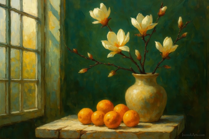 טבע דומם באור זהוב