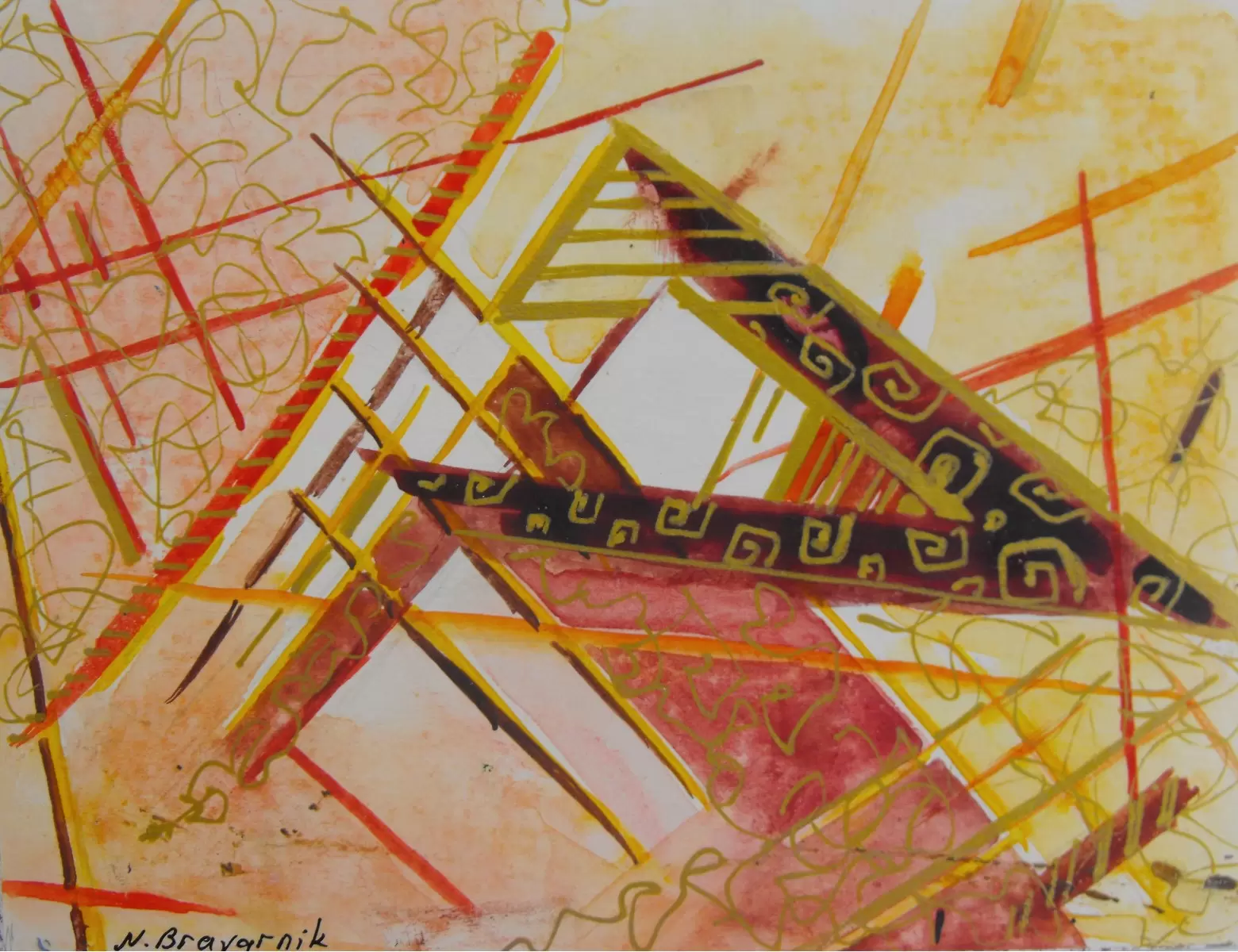 פירמידות - נטליה ברברניק - תמונות בסגנון גיאומטרי  - מק''ט: 122197