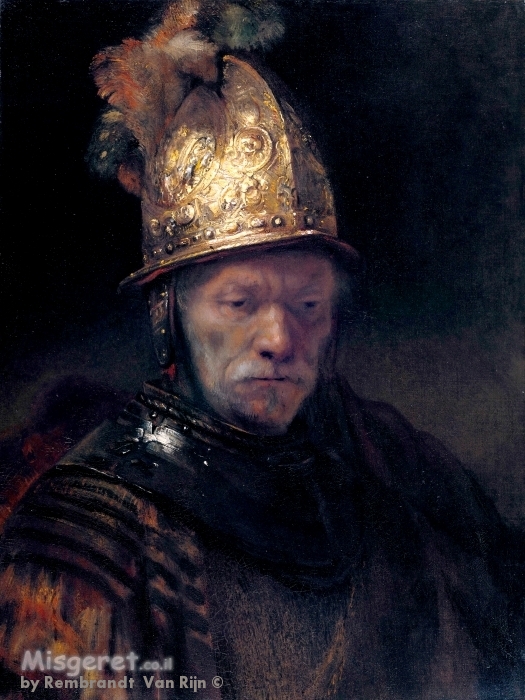 Man with golden helmet