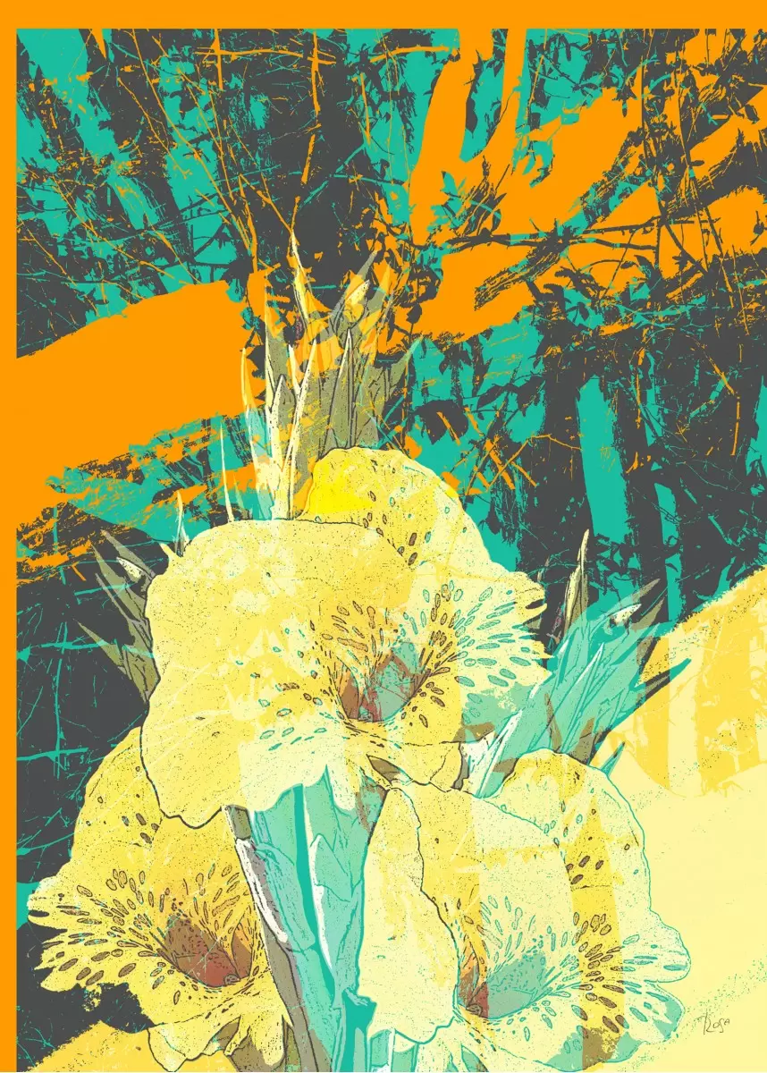 פרח צהוב 2 - רוזה לשצ'ינסקי - וינטג' רטרו  - מק''ט: 203682