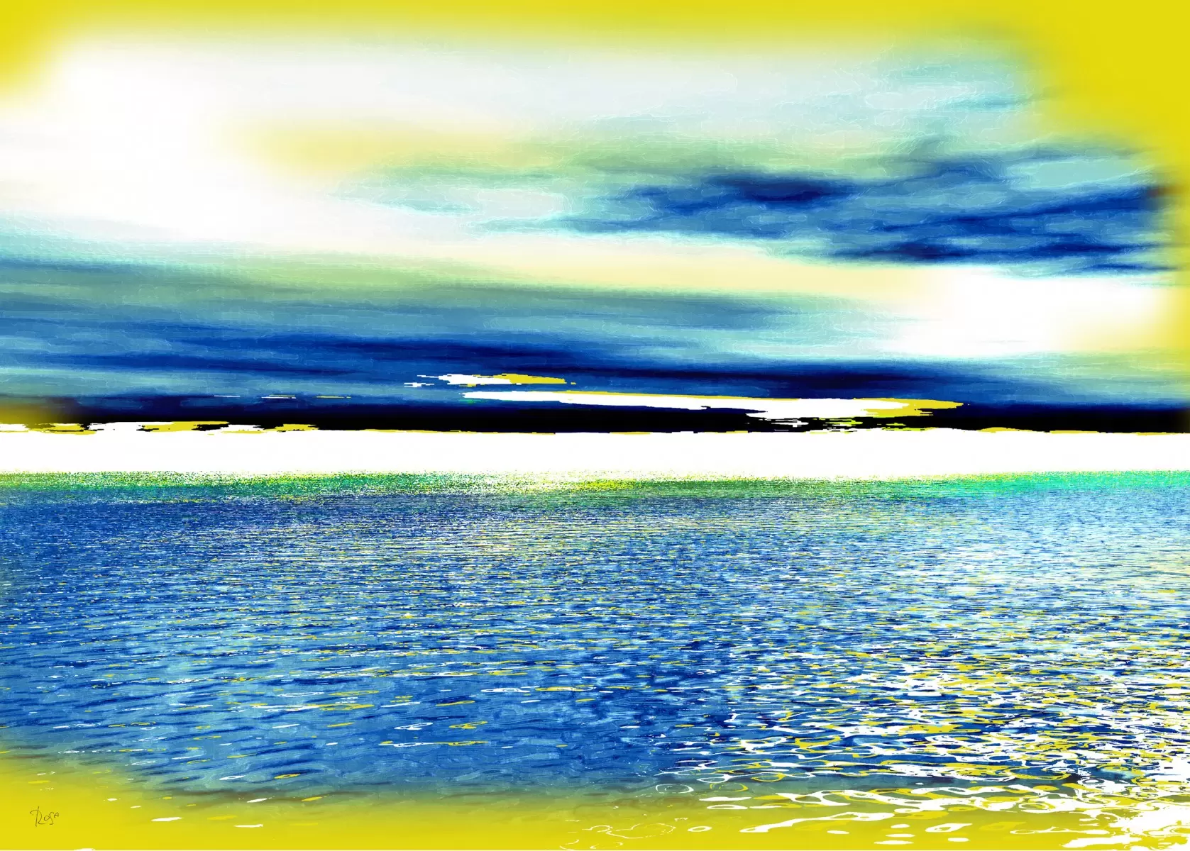 ים צהוב - רוזה לשצ'ינסקי - נוף וטבע מופשט  - מק''ט: 203683