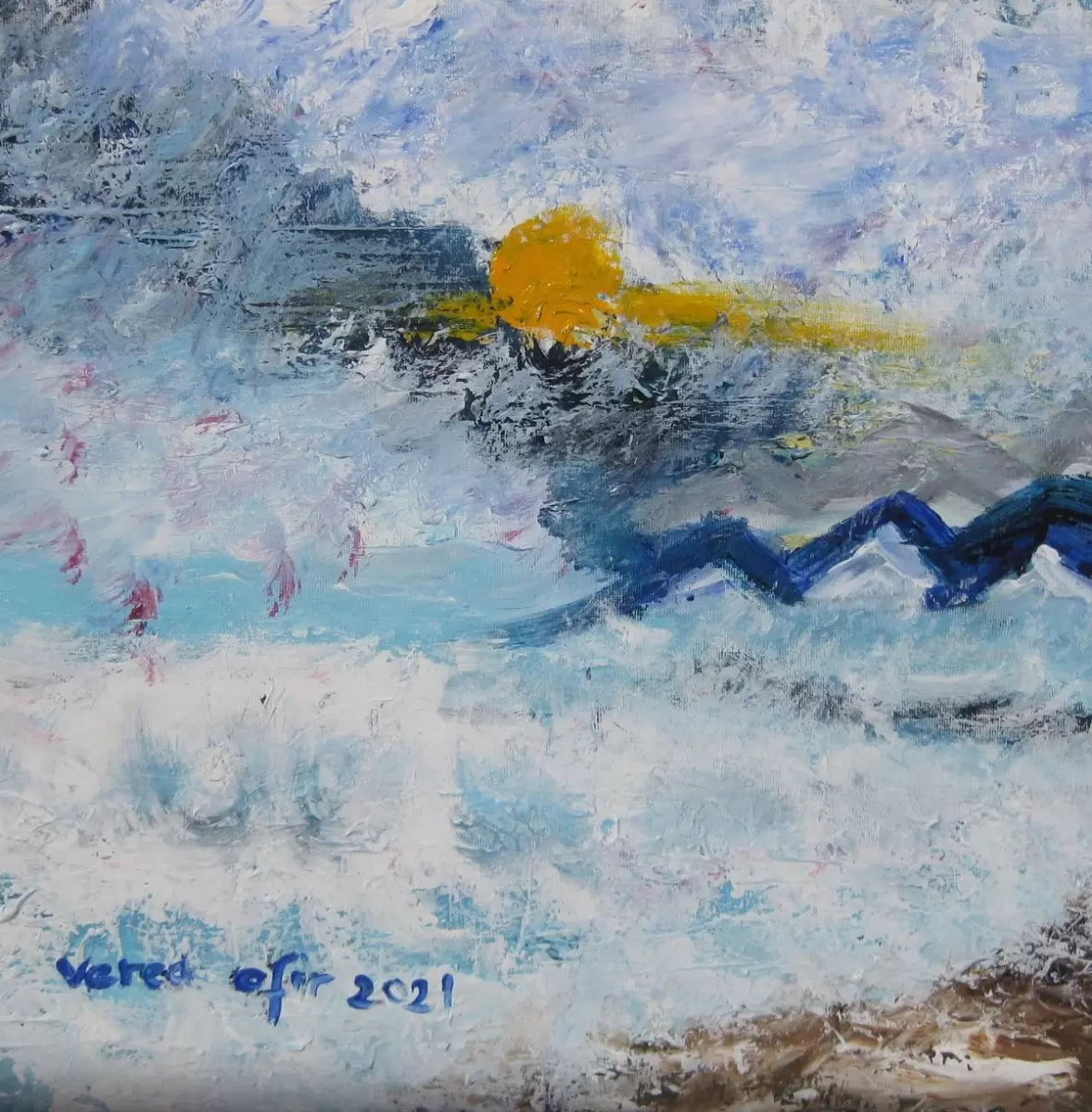 ים סוער - ורד אופיר - תמונות לסלון רגוע ונעים  - מק''ט: 375063