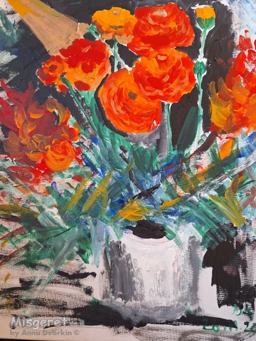 פרחים כתומים