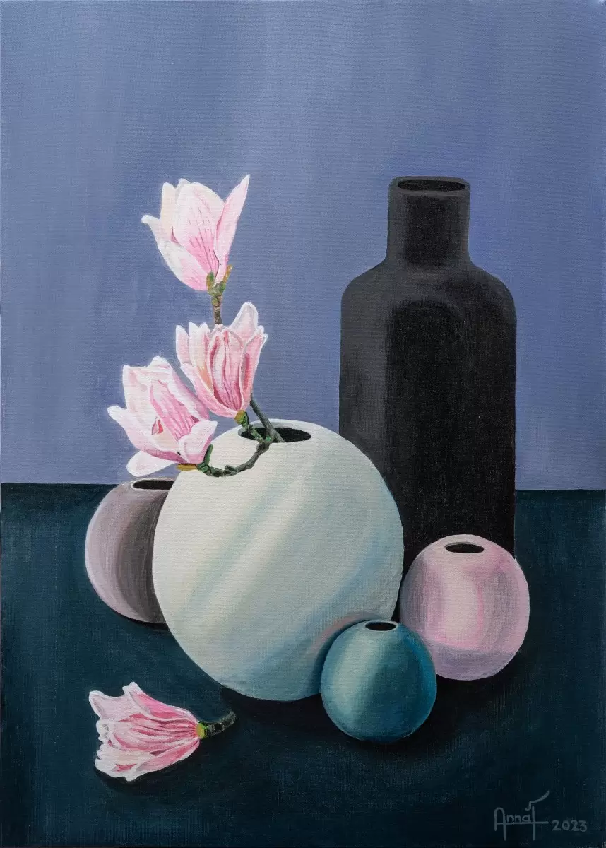 Magnolia in a vase - Anna Forsuk - תמונות למטבח כפרי  - מק''ט: 460728