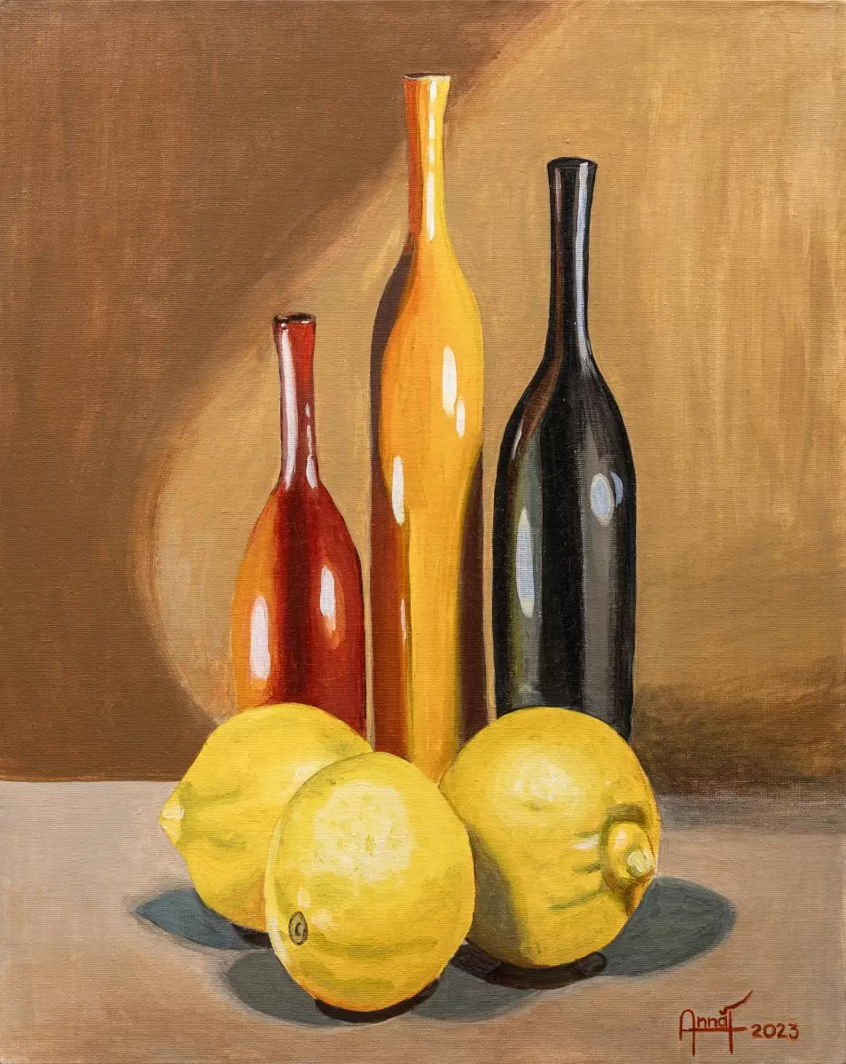 Still life Lemons – Anna Forsuk | תמונה לסלון בסגנון מודרני
