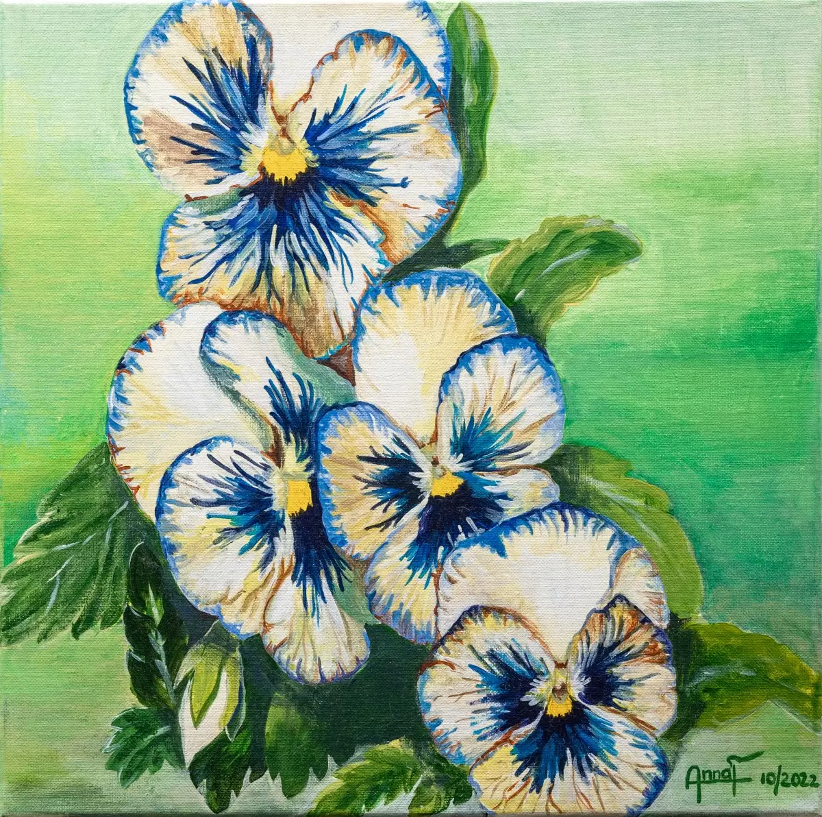 Pansy flowers - Anna Forsuk - ציורי שמן  - מק''ט: 460910