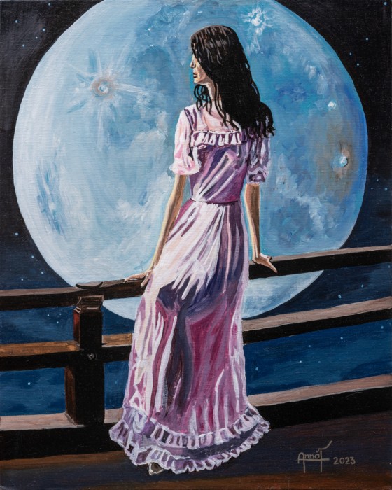 Girl and moon