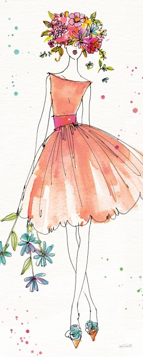 בגיזרה כתומה ופרחונית