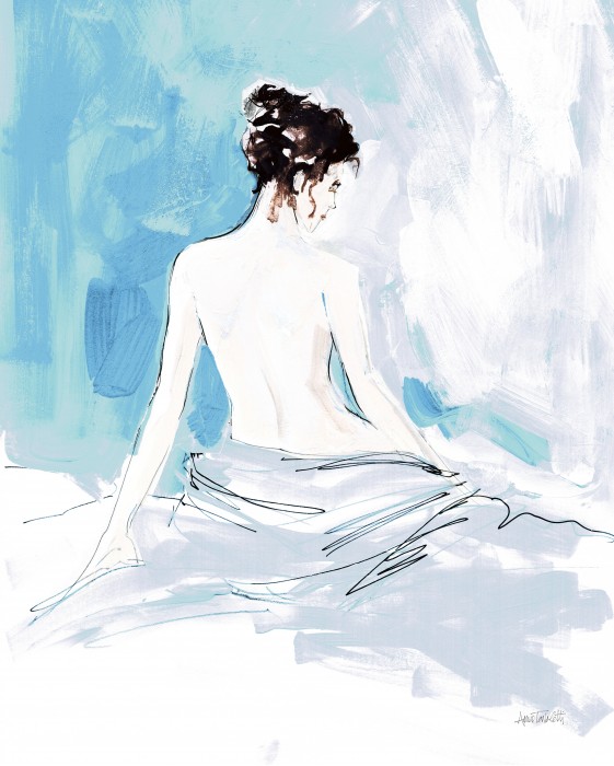 מודליסטית ברקע כחול I