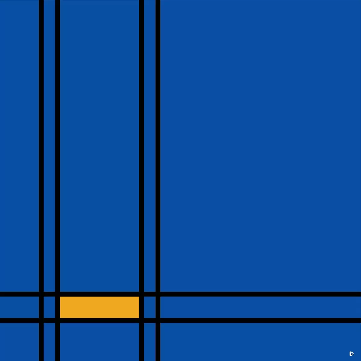 כחול צהוב - אתי דגוביץ' - חדר שינה כחול עמוק אבסטרקט מודרני סטים בסגנון גיאומטרי  - מק''ט: 329329