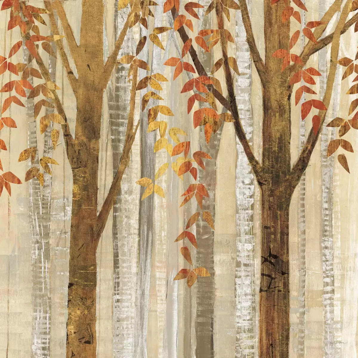 בין עצי שלכת I - Avery Tillmon - תמונות לחדר שינה שלו ורגוע אבסטרקט פרחוני ובוטני  - מק''ט: 385529
