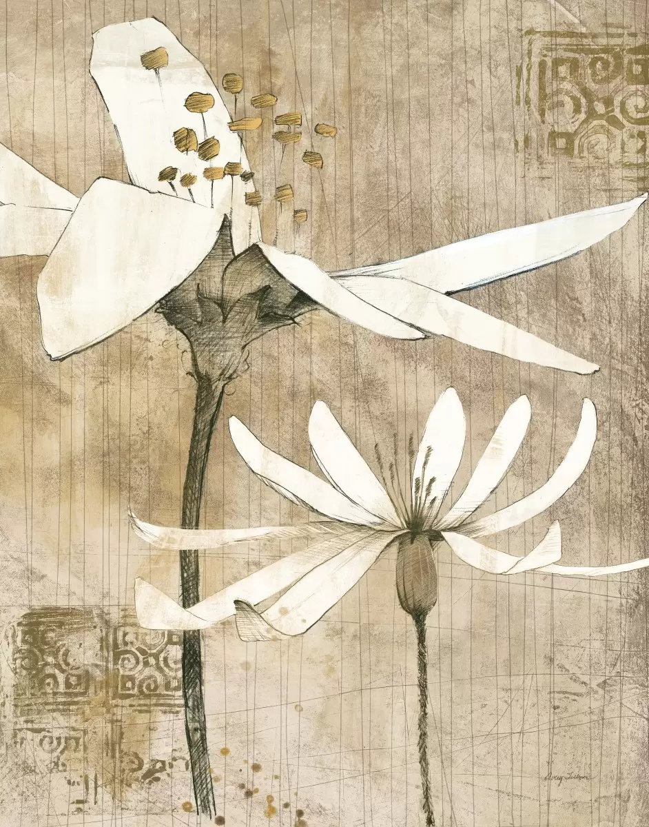 פריחה בעיפרון II - Avery Tillmon - תמונות וינטג' לסלון תבניות של פרחים וצמחים  - מק''ט: 385531