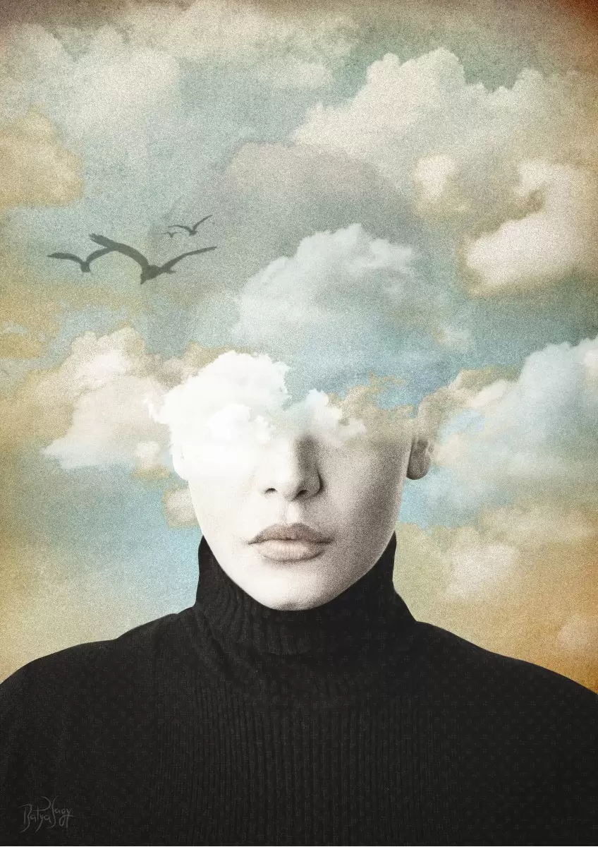ראש בעננים - בתיה שגיא - תמונות וינטג' לסלון מדיה מעורבת מיקס מדיה סטים בסגנון מודרני  - מק''ט: 328888