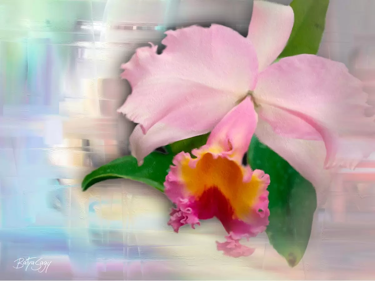 Orchidea - בתיה שגיא - תמונות רומנטיות לחדר שינה מדיה מעורבת מיקס מדיה  - מק''ט: 397416