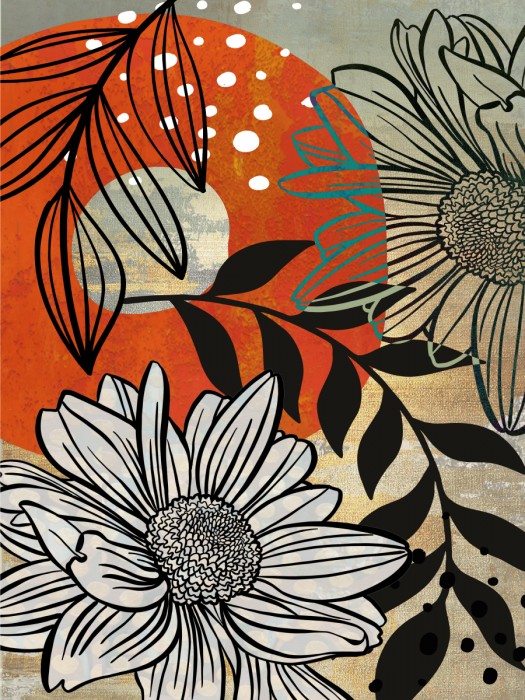 בוהו אדום-לבן-שחור