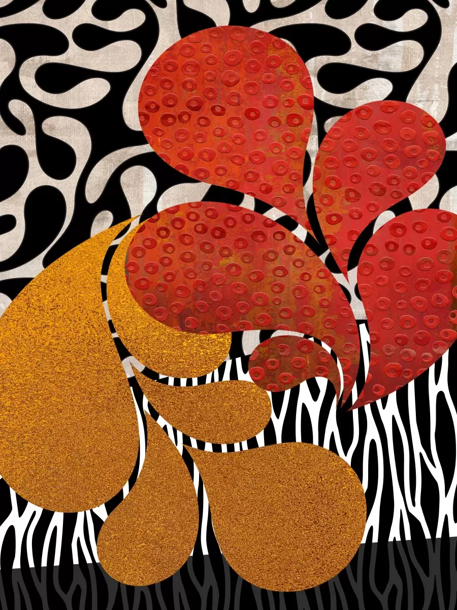 צורות וצבעים #7 - בתיה שגיא - תמונות לפינת אוכל רטרו וינטג' מדיה מעורבת מיקס מדיה  - מק''ט: 455301