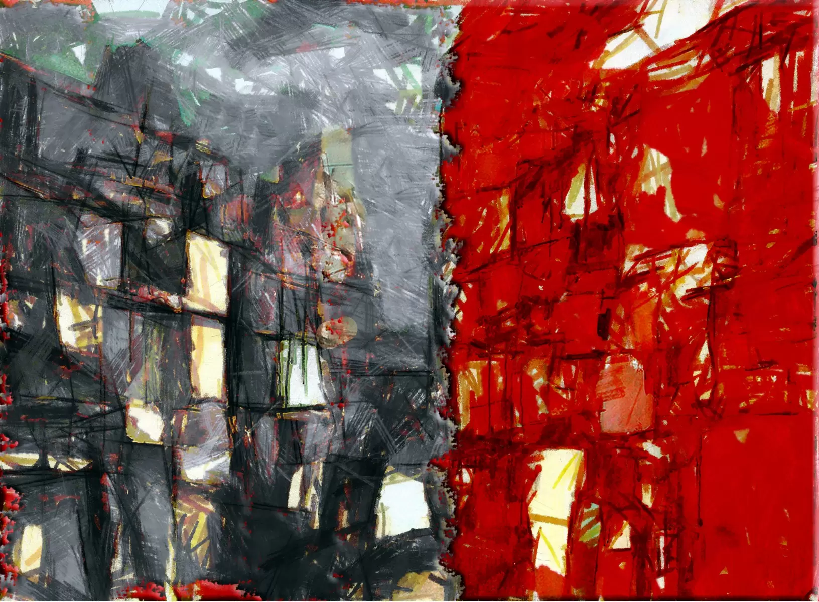 אי שיוויון - בן רוטמן - תמונות אורבניות לסלון אבסטרקט רקעים צורות תבניות מופשטות  - מק''ט: 144989