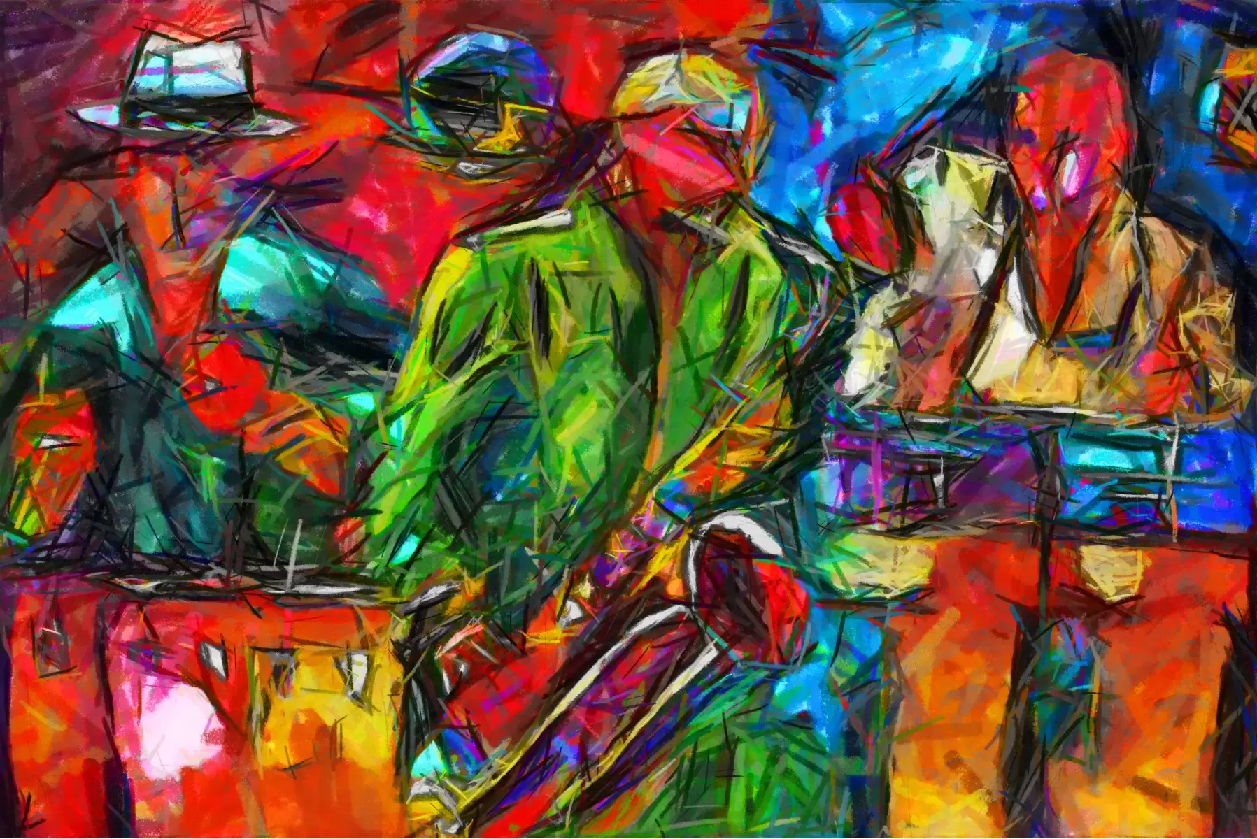 Jazz ג'אז - בן רוטמן - תמונות צבעוניות לסלון  - מק''ט: 150187