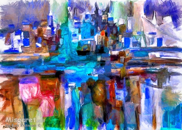 מופשט עם גווני כחול