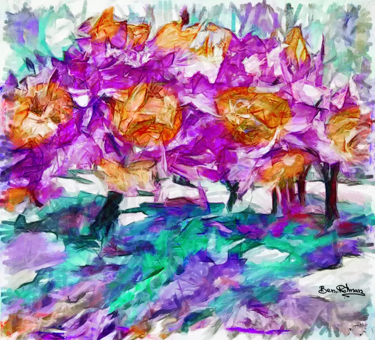 עצי הסגולות הטובות - בן רוטמן - תמונות צבעוניות לסלון  - מק''ט: 444375