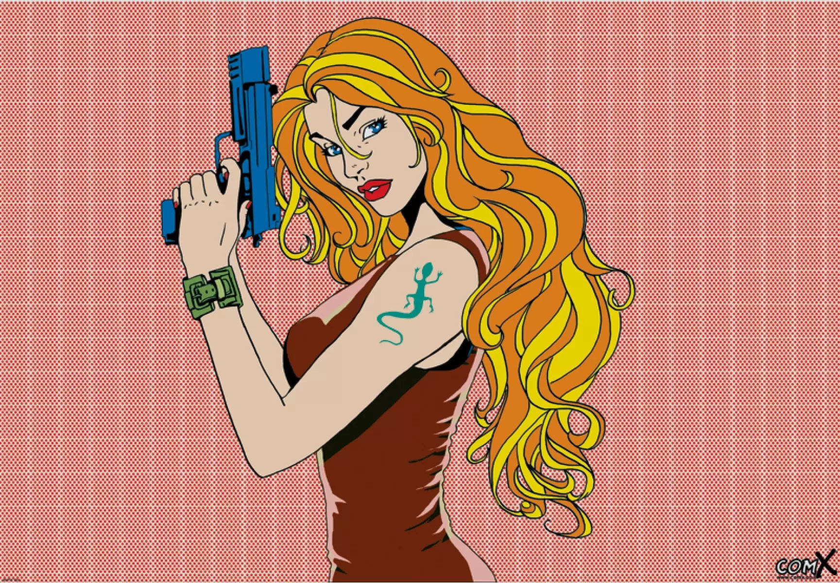Gun girl roy - חנן אביסף - תמונות לחדר בנות קומיקס  - מק''ט: 52176