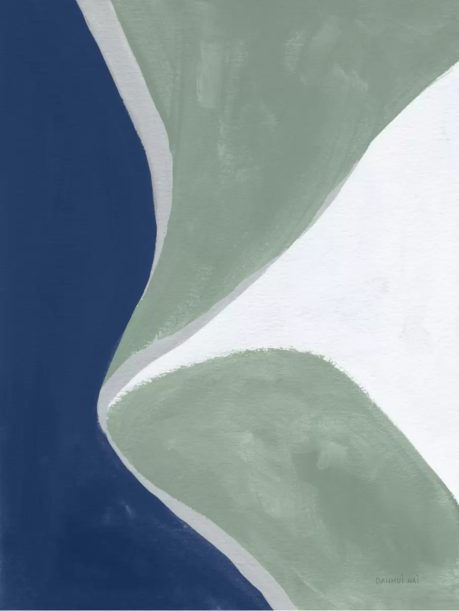 מופשט כחול וירוק - Danhui Nai - תמונות נורדיות אבסטרקט מודרני  - מק''ט: 390055
