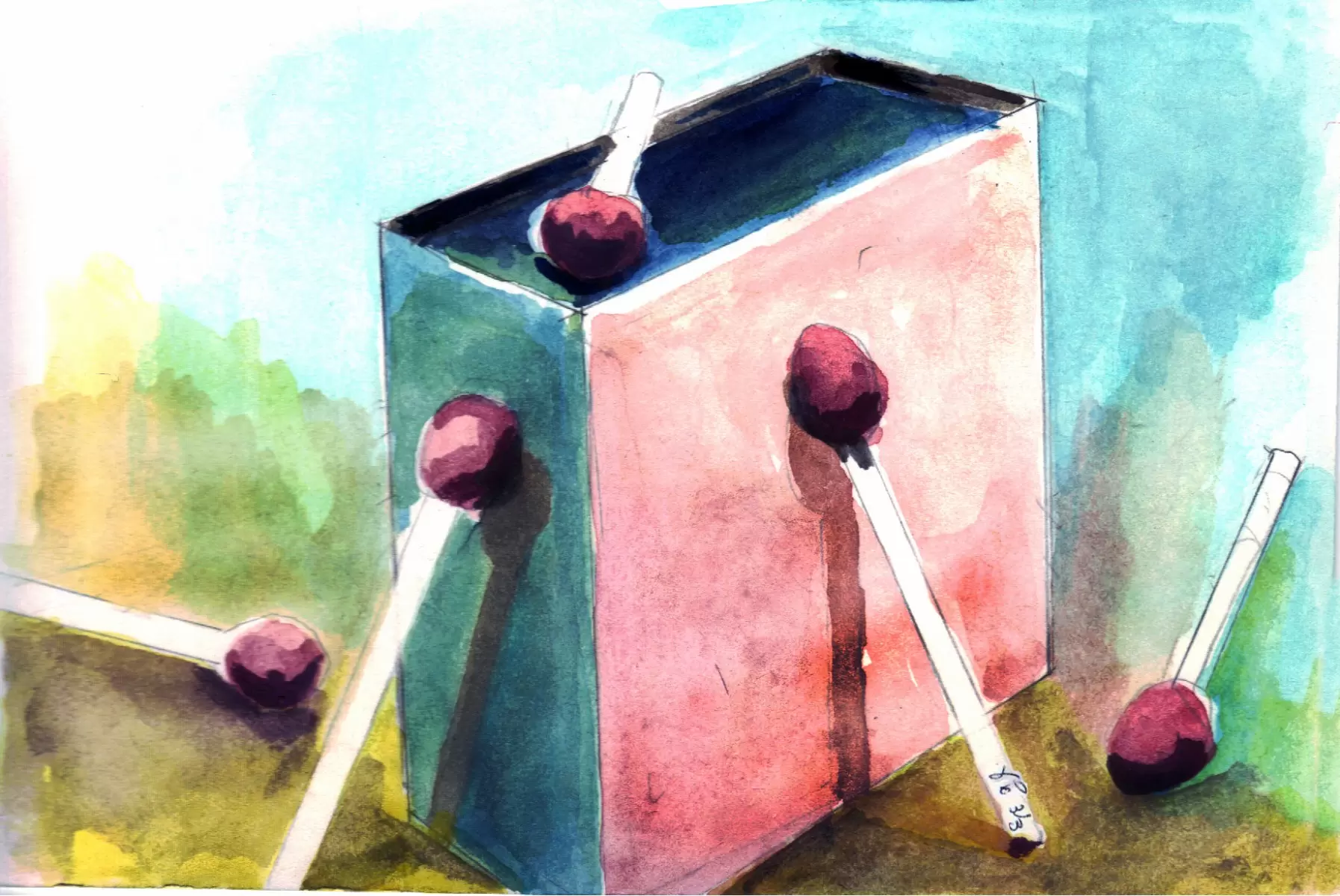 the box - דוד סלע - תמונות למטבח כפרי איור רישום בצבע  - מק''ט: 148096