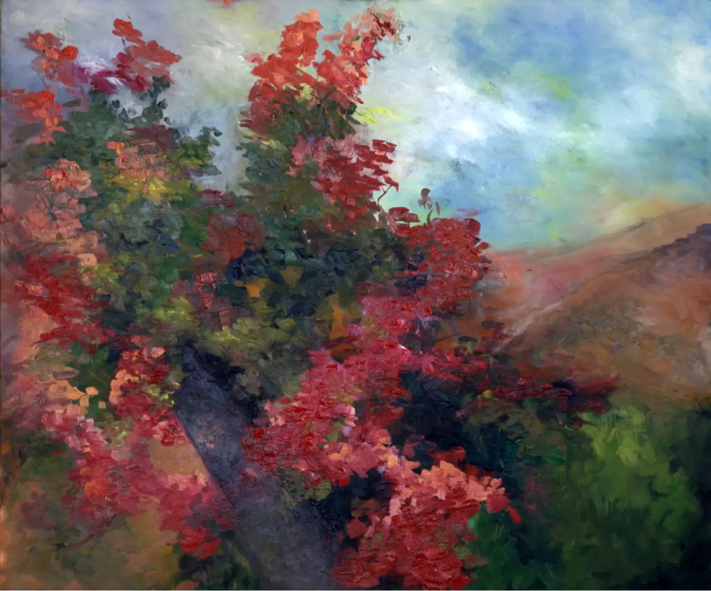 העץ האדום - חגי עמנואל - ציורי שמן  - מק''ט: 247019