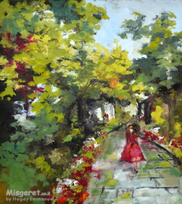 בשמלה אדומה