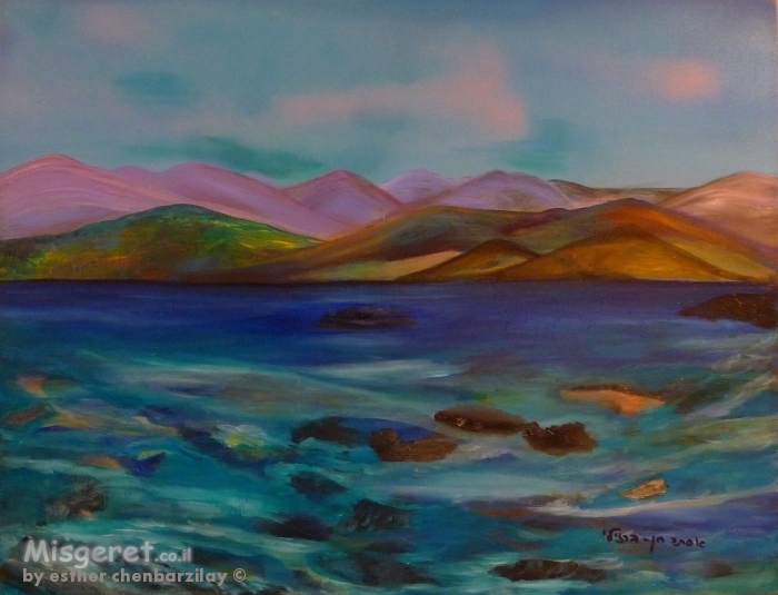 הכינרת לאור השקיעה