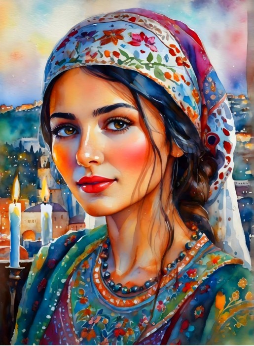 אשה עם נרות השבת