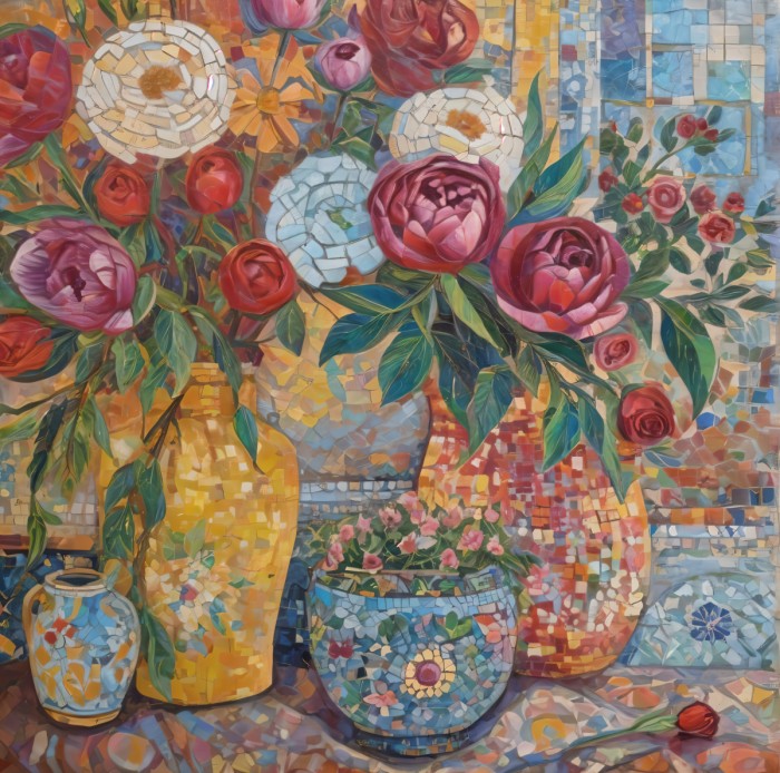 פסיפס פרחוני