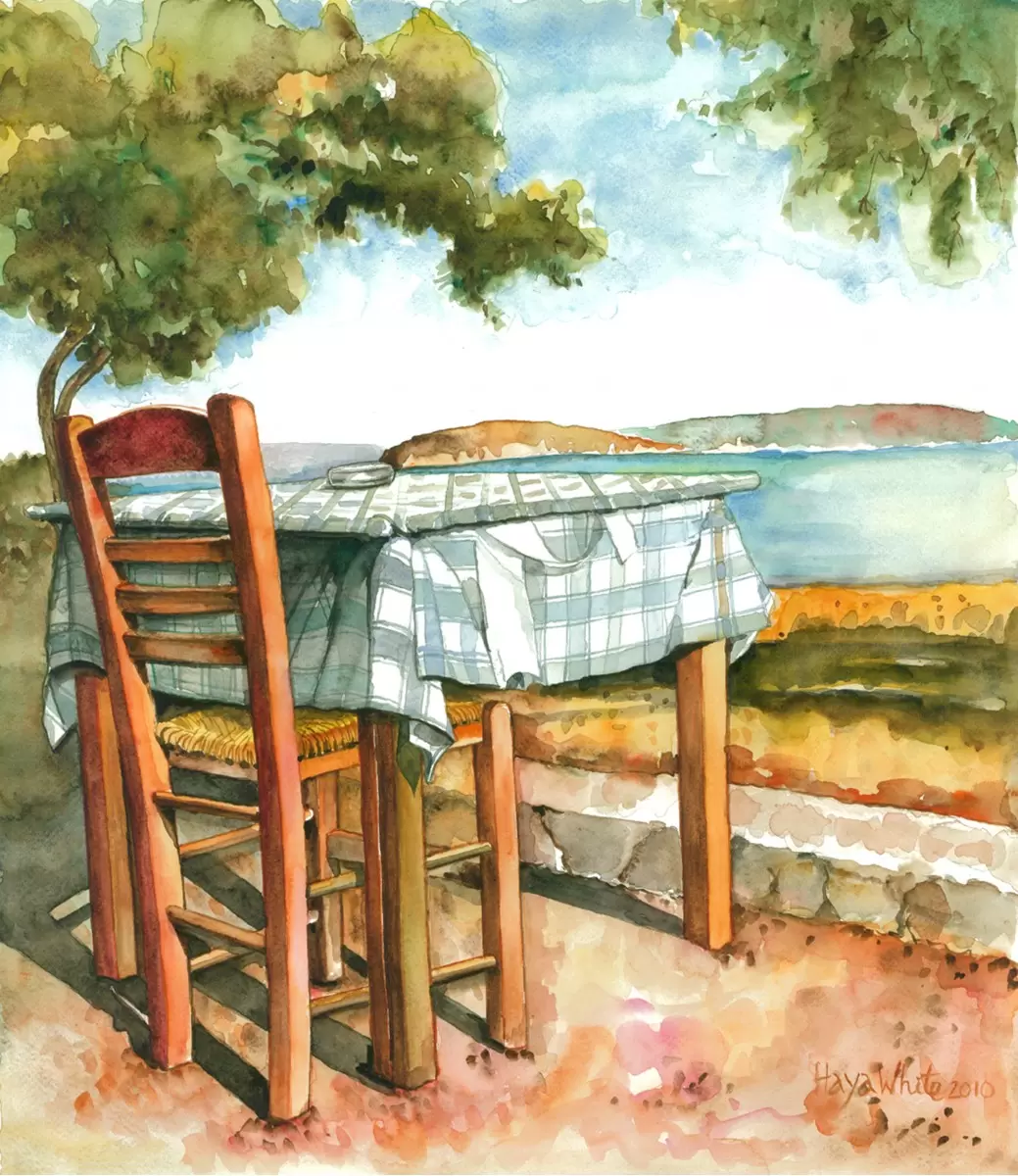 לשבת בצל – חיה וייט | תמונה לסלון בסגנון מודרני