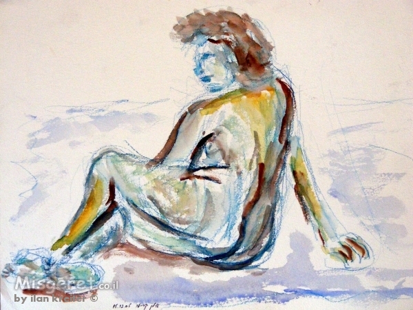 דמות אישה באקוורל