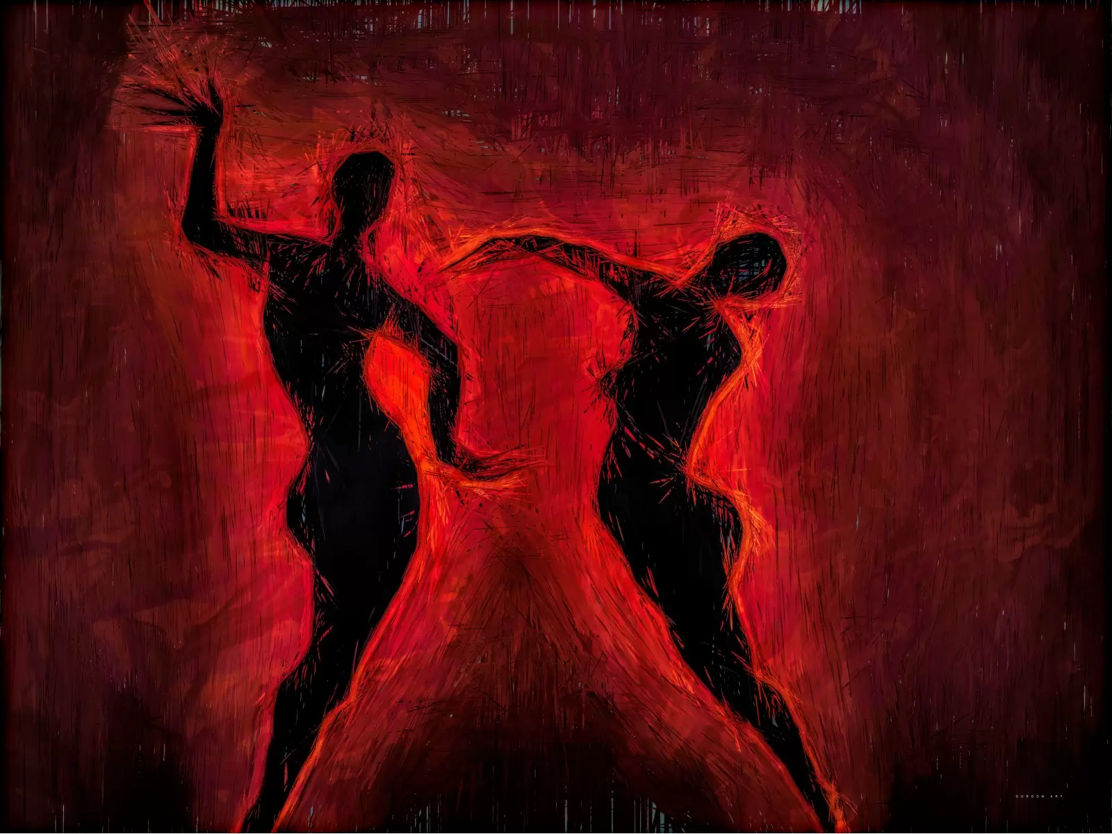 ריקוד האש - איש גורדון - תמונות רומנטיות לחדר שינה  - מק''ט: 327052