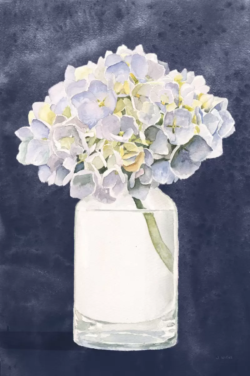 זר פרחים בצנצנת - James Wiens - חדר שינה כחול עמוק  - מק''ט: 390950