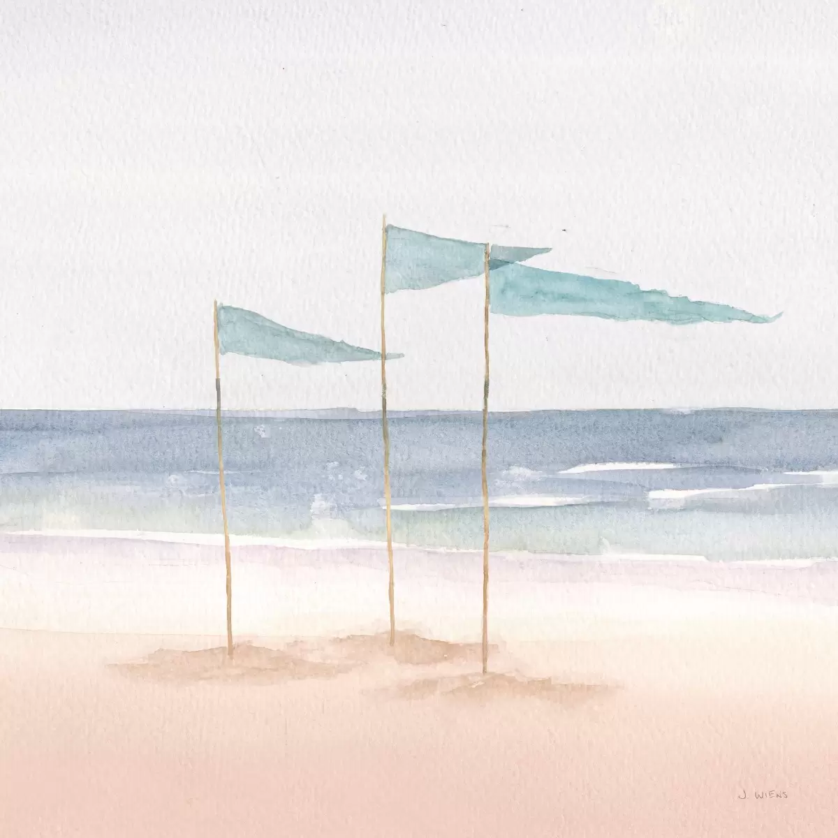 דגלים בחוף - James Wiens - תמונות לסלון רגוע ונעים  - מק''ט: 391022