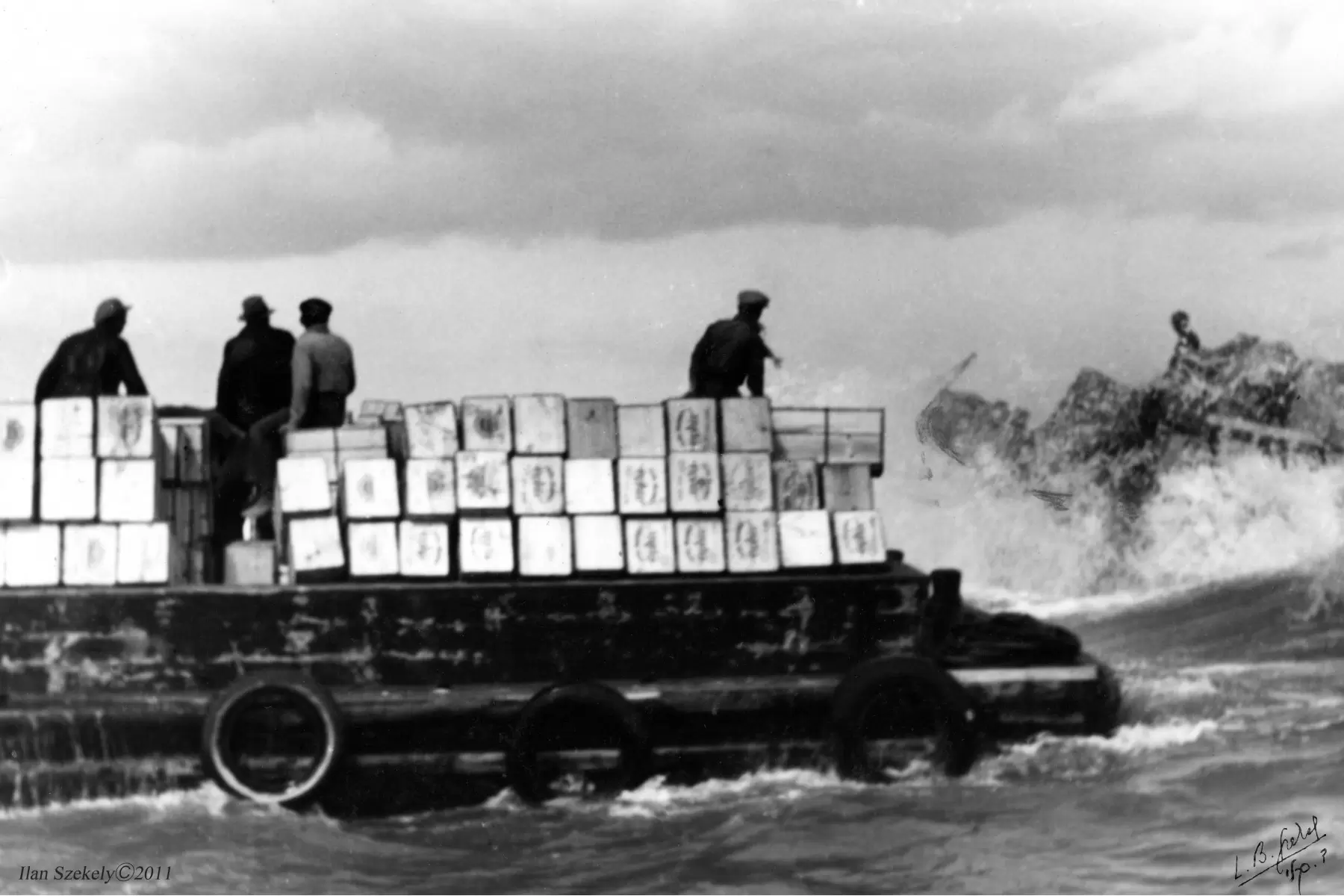 תל אביב 1937 - סירת משא - דוד לסלו סקלי -  - מק''ט: 141845