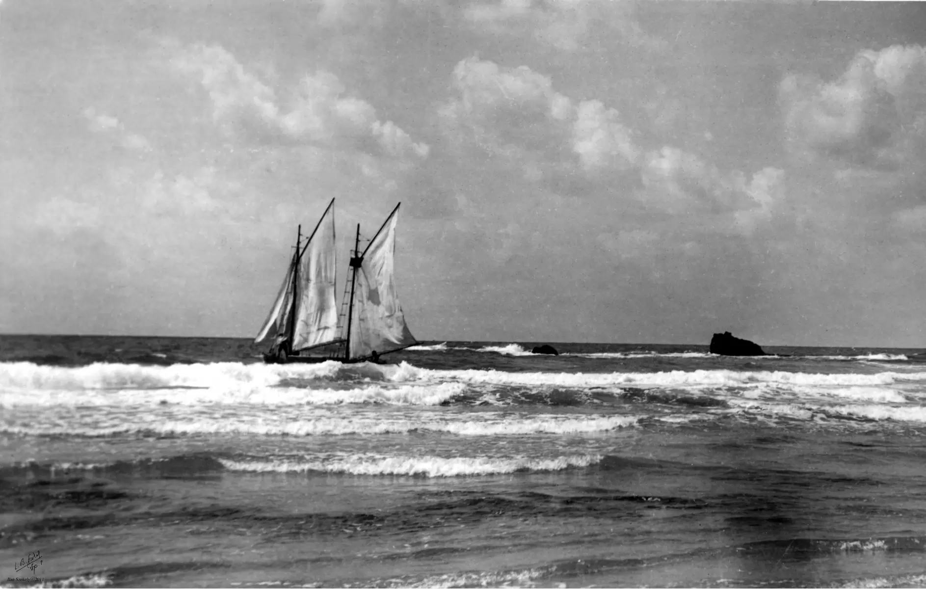 תל אביב 1939 סירת מפרש - דוד לסלו סקלי -  - מק''ט: 143194