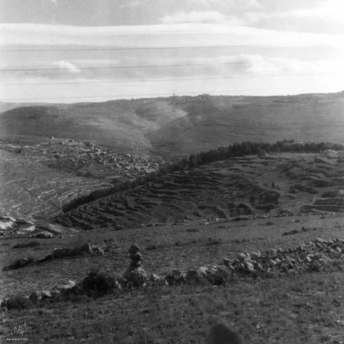 הרי יהודה 1942 מבט מהקסטל - דוד לסלו סקלי -  - מק''ט: 143834