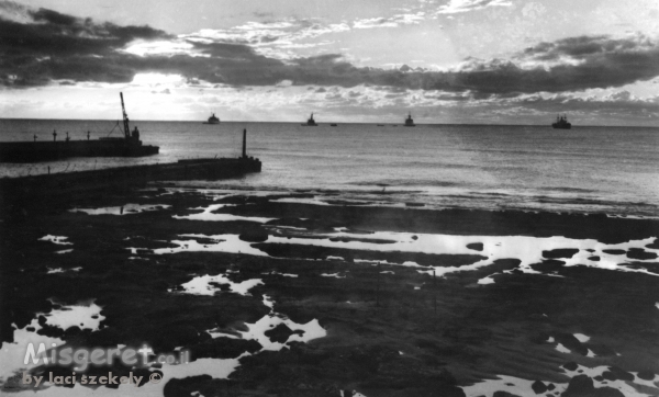 תל אביב 1937 שקיעה בנמל