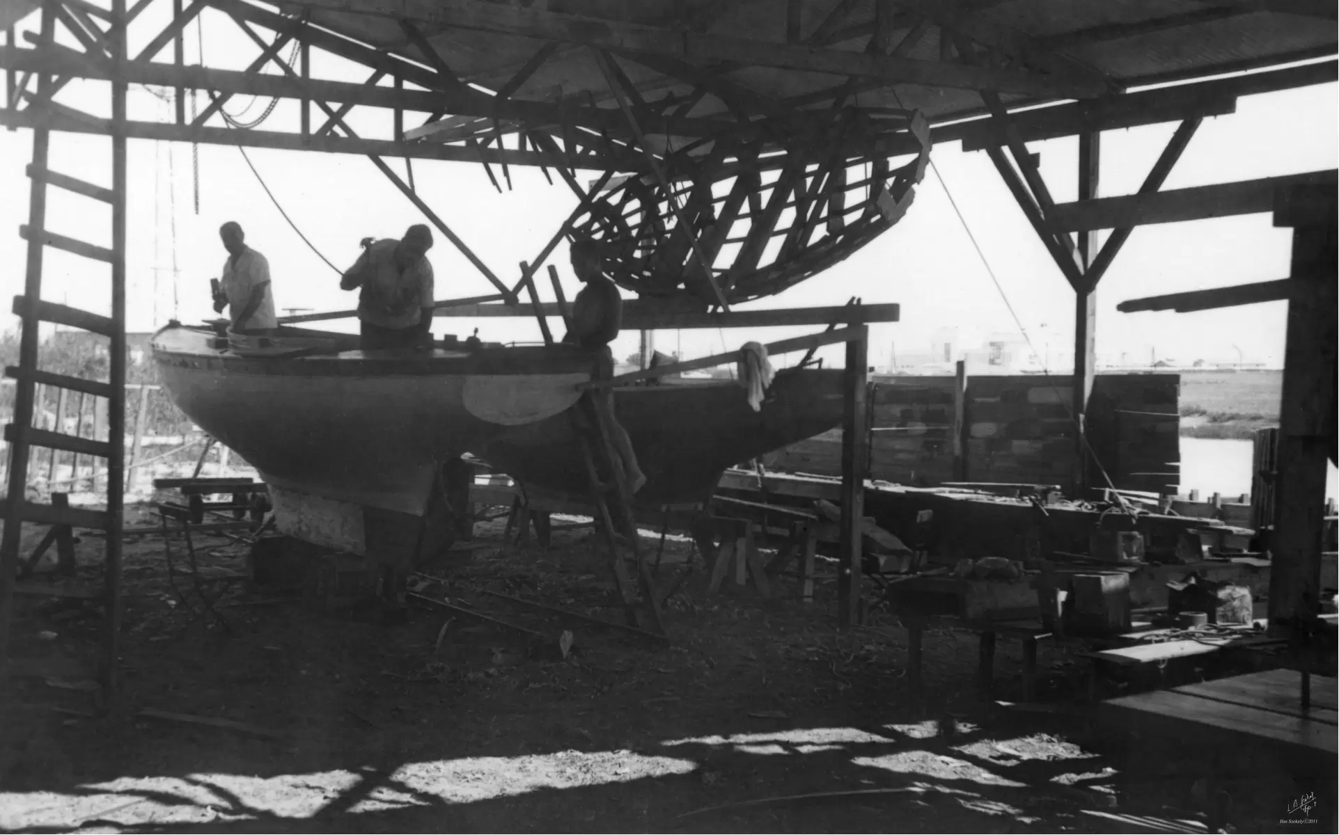 תל אביב 1937 בניית סירה - דוד לסלו סקלי -  - מק''ט: 146034