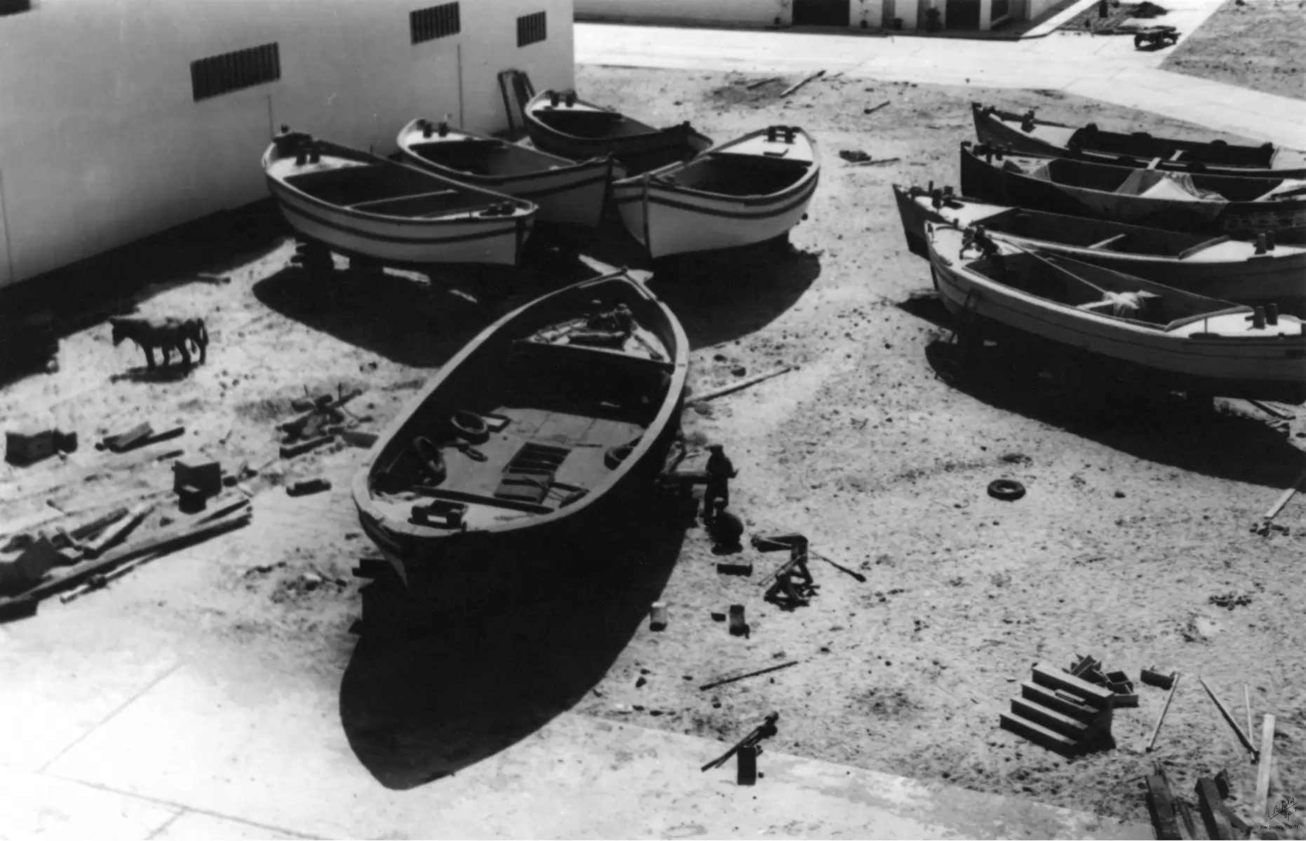 תל אביב 1937 סירות על מזח - דוד לסלו סקלי -  - מק''ט: 153315
