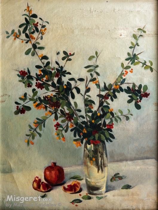 פרחים ורימונים