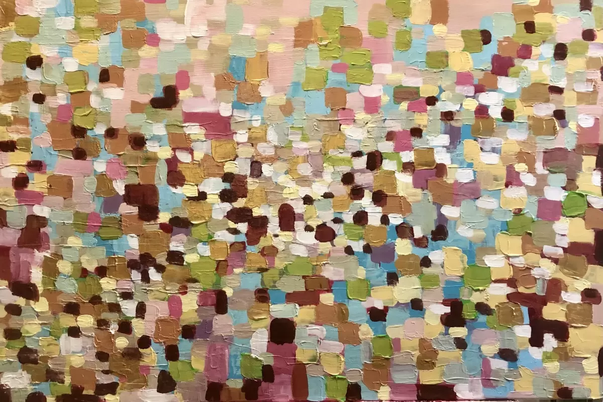 Pink cubes  – MMB Art Studio | תמונה לסלון בסגנון מופשט