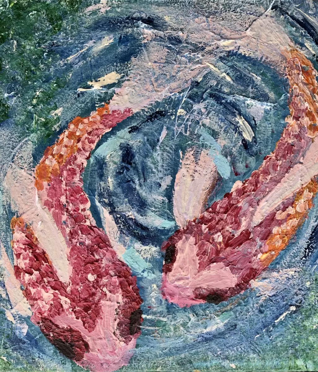  koi fish   – MMB Art Studio | תמונה לסלון בסגנון מופשט