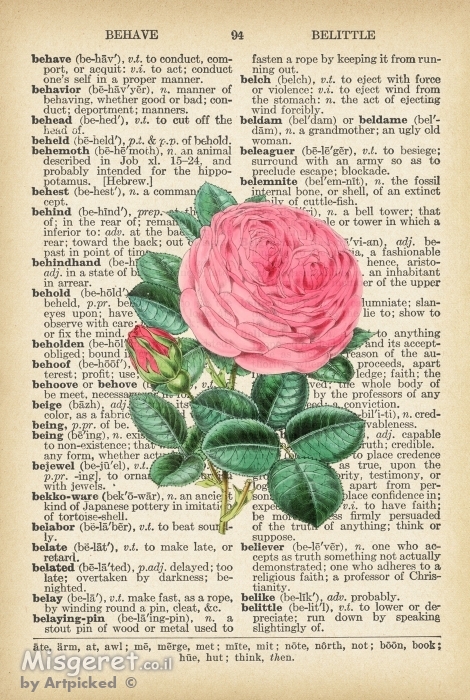 ורד רטרו על טקסט קריא