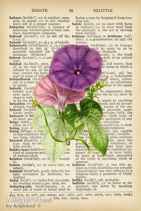 פרח סגול ורוד רטרו על טקס