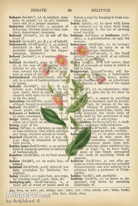 פרח ורוד רטרו על טקסט