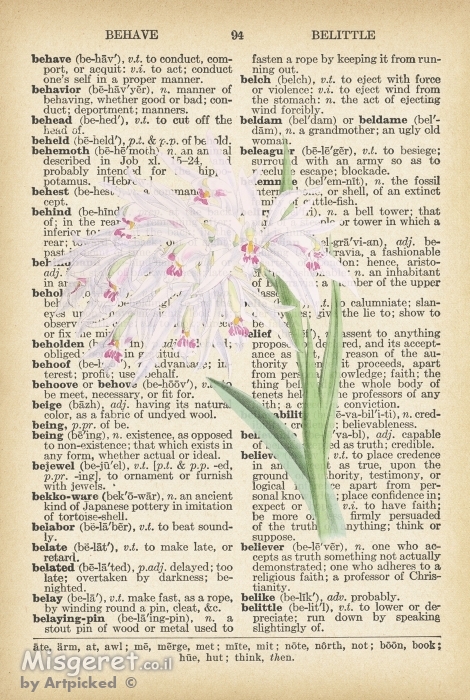 סחלב לבן רטרו על טקסט